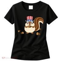 Uncle Sam Hat Art Funny 4th of July Patriotic Chipmunk Women's T-Shirt thumb 0