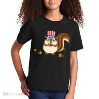 Uncle Sam Hat Art Funny 4th of July Patriotic Chipmunk Kids T-Shirt thumb 2