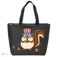 Uncle Sam Hat Art Funny 4th of July Patriotic Chipmunk Tote Bag thumb 0