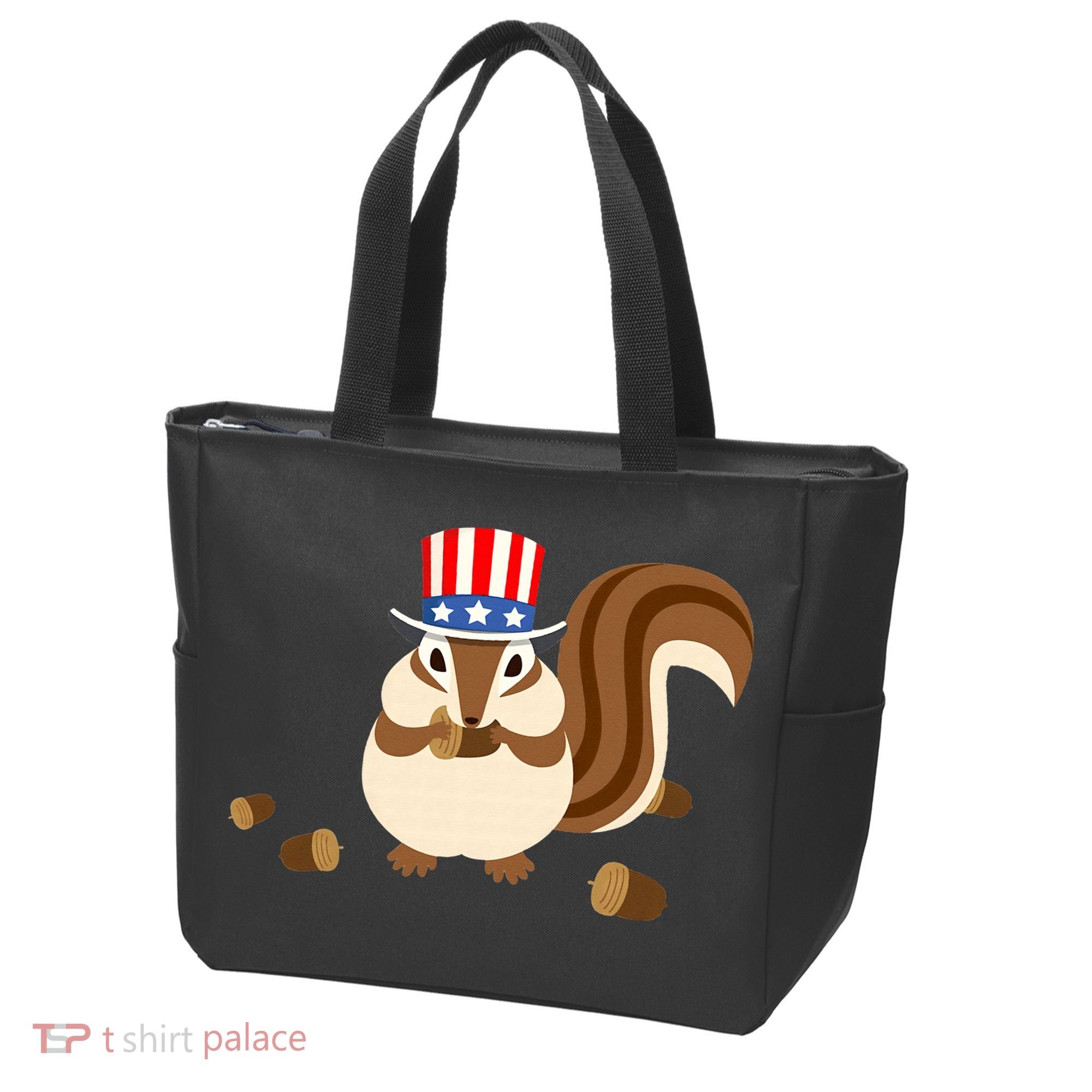 Uncle Sam Hat Art Funny 4th of July Patriotic Chipmunk Tote Bag