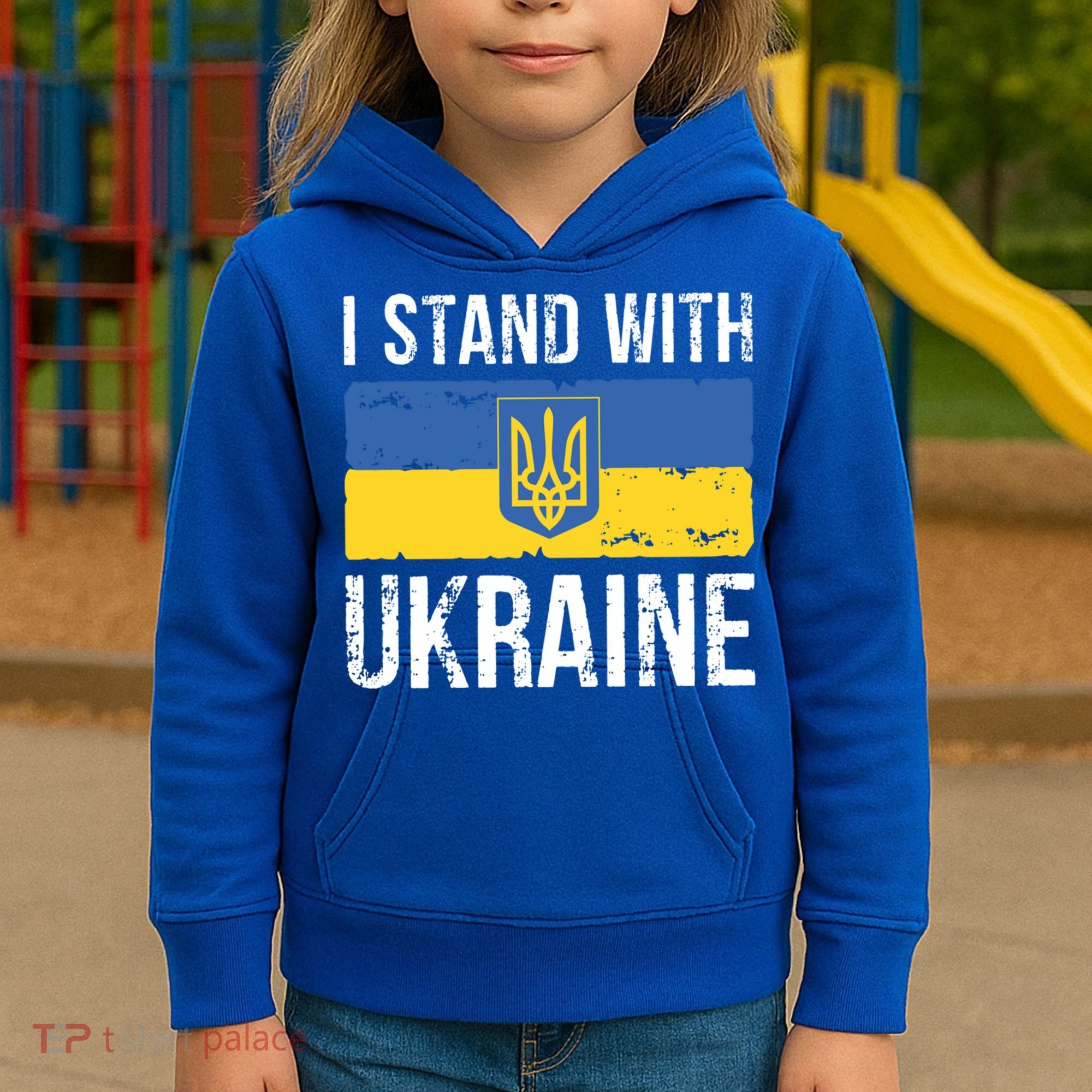 Ukrainians Support I Stand With Ukraine Flag Tees Cool Gift Kids Hoodie