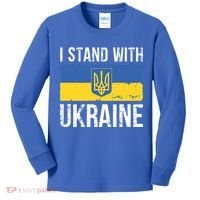Ukrainians Support I Stand With Ukraine Flag Tees Cool Gift Kids Long Sleeve Shirt thumb 0