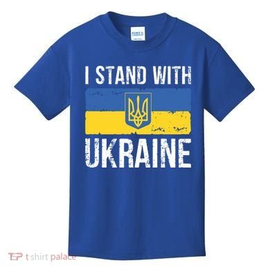 Ukrainians Support I Stand With Ukraine Flag Tees Cool Gift Kids T-Shirt