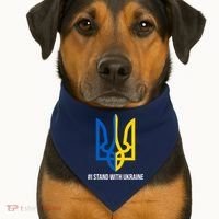 Ukraine Strong I Stand With Ukraine USA-Made Doggie Bandana thumb 1