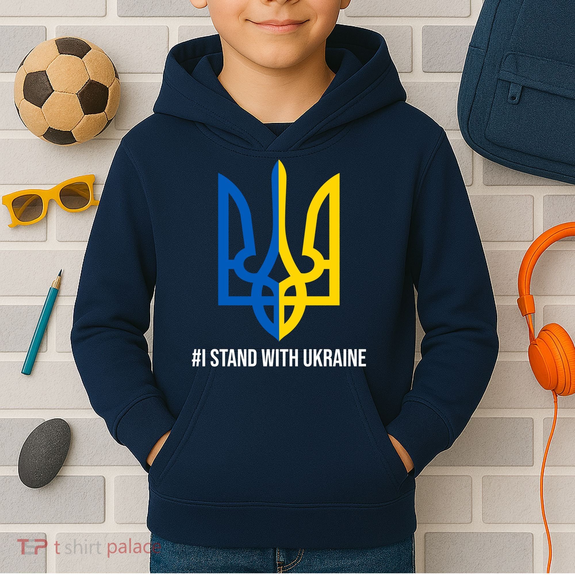 Ukraine Strong I Stand With Ukraine Kids Hoodie