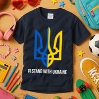 Ukraine Strong I Stand With Ukraine Kids T-Shirt thumb 3
