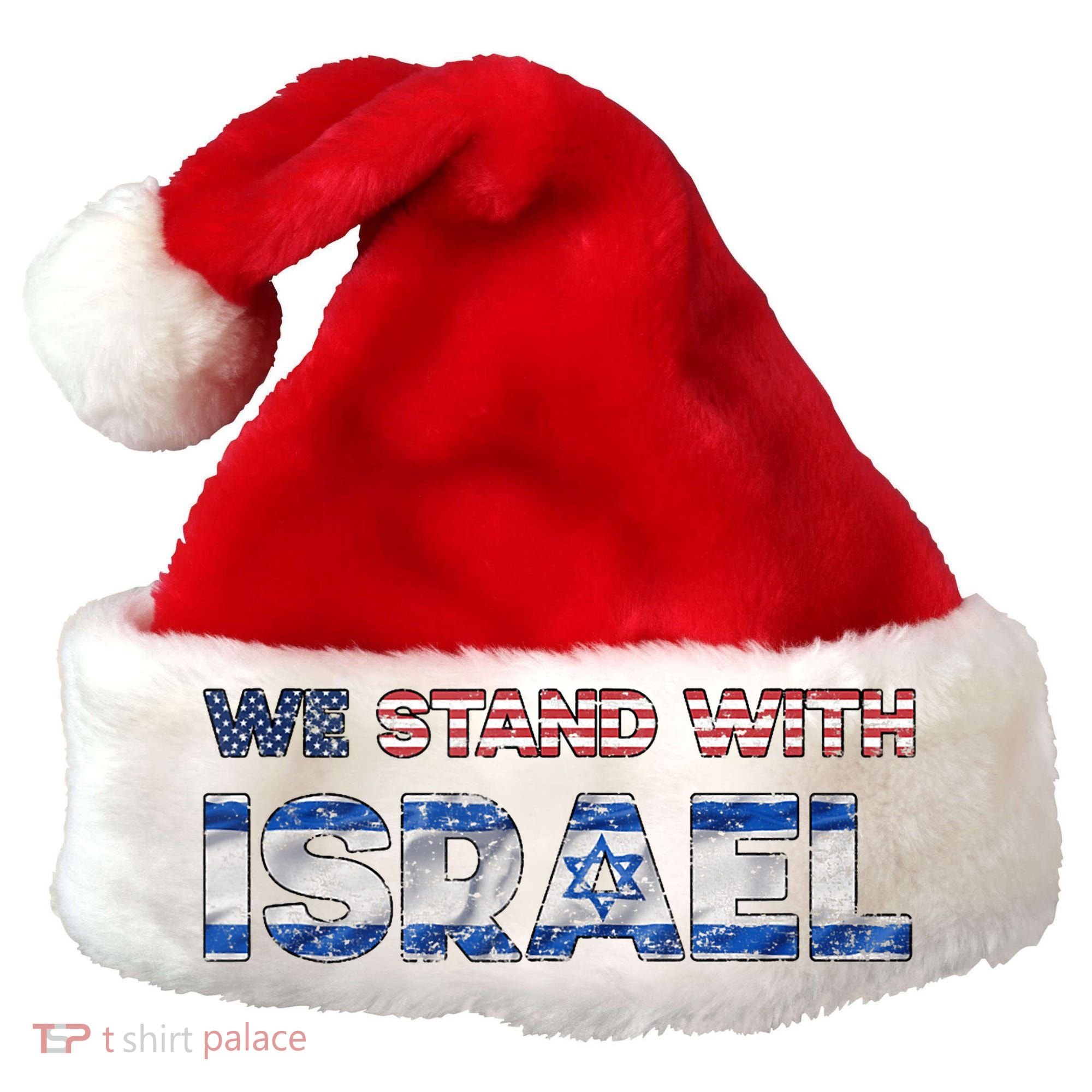 Usa Support Israel We Stand With Israel Idf American Flag Santa Hat