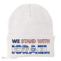 Usa Support Israel We Stand With Israel Idf American Flag Beanie thumb 0