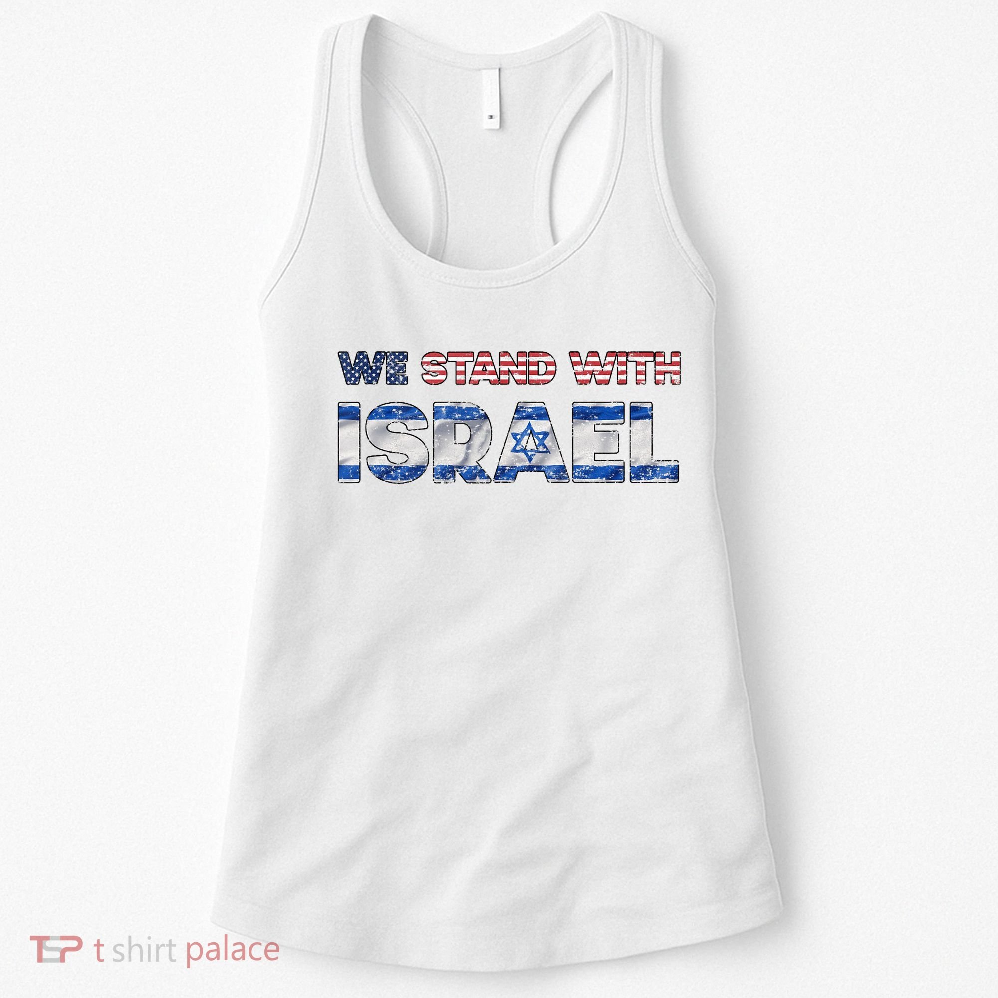Usa Support Israel We Stand With Israel Idf American Flag Women's Tank Top