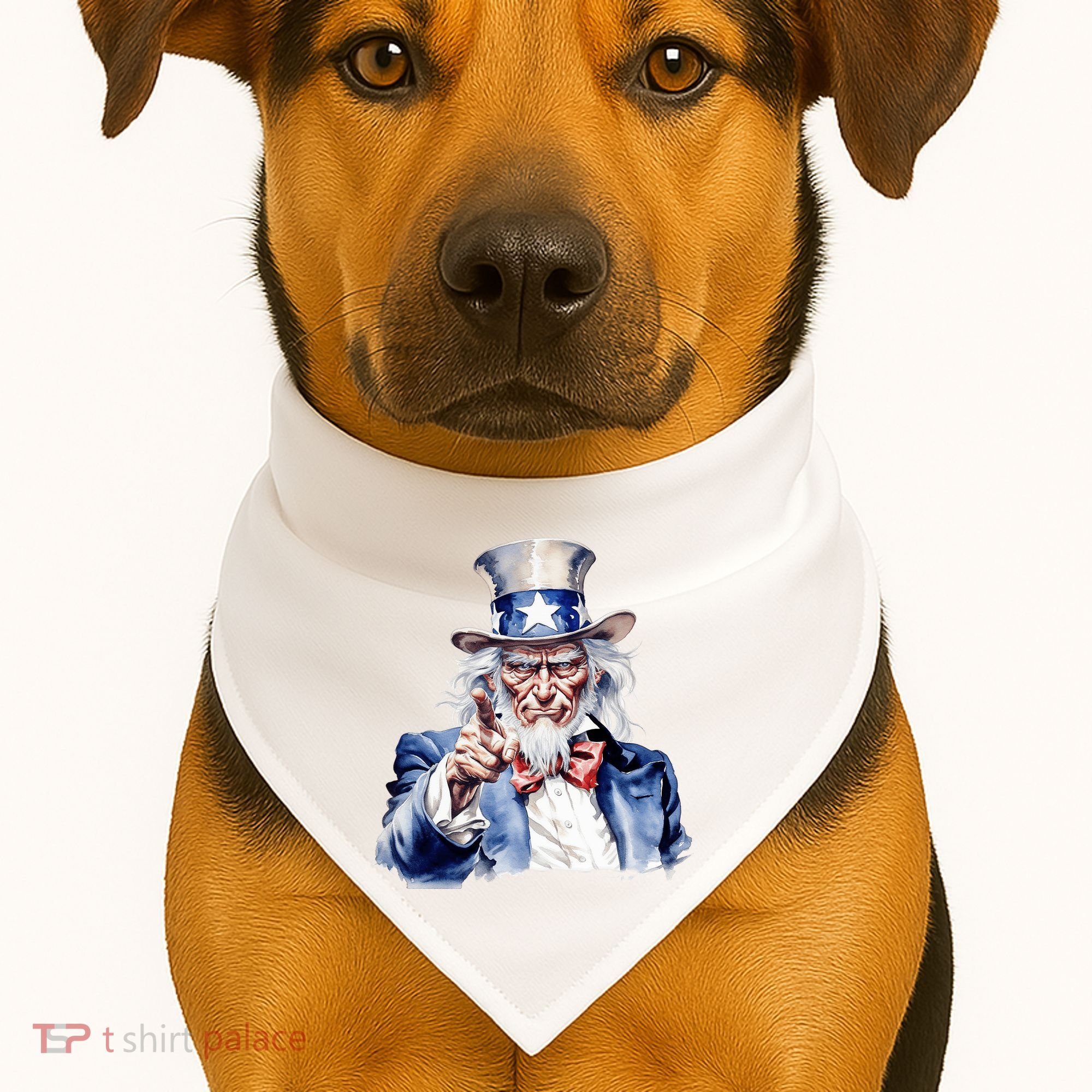 Uncle Sam I Want You | Uncle Sam Day USA-Made Doggie Bandana