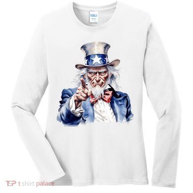 Uncle Sam I Want You | Uncle Sam Day Women's Long Sleeve Shirt