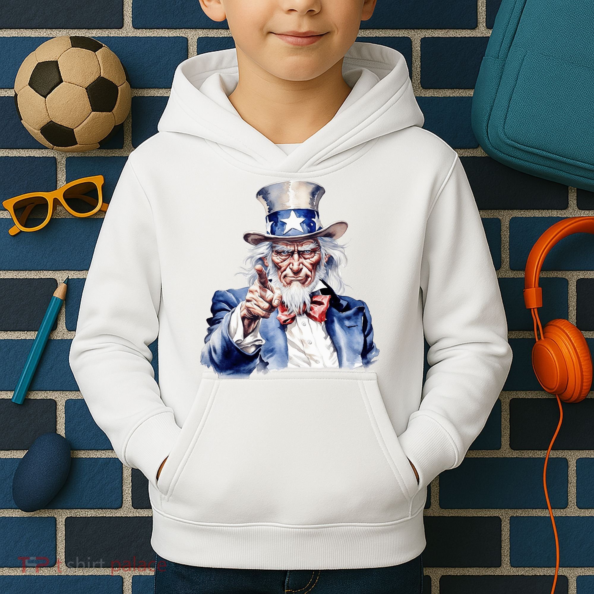 Uncle Sam I Want You | Uncle Sam Day Kids Hoodie
