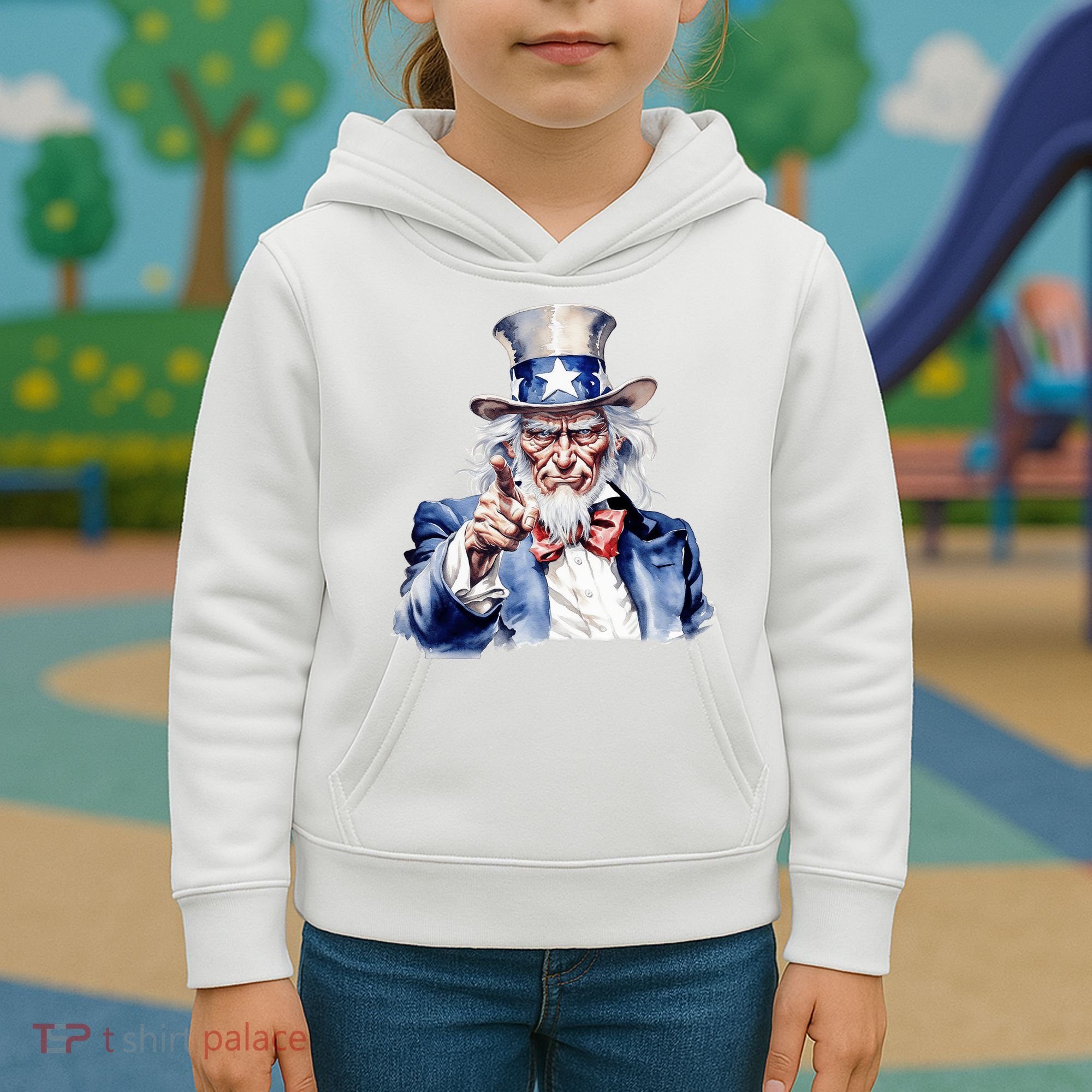 Uncle Sam I Want You | Uncle Sam Day Kids Hoodie