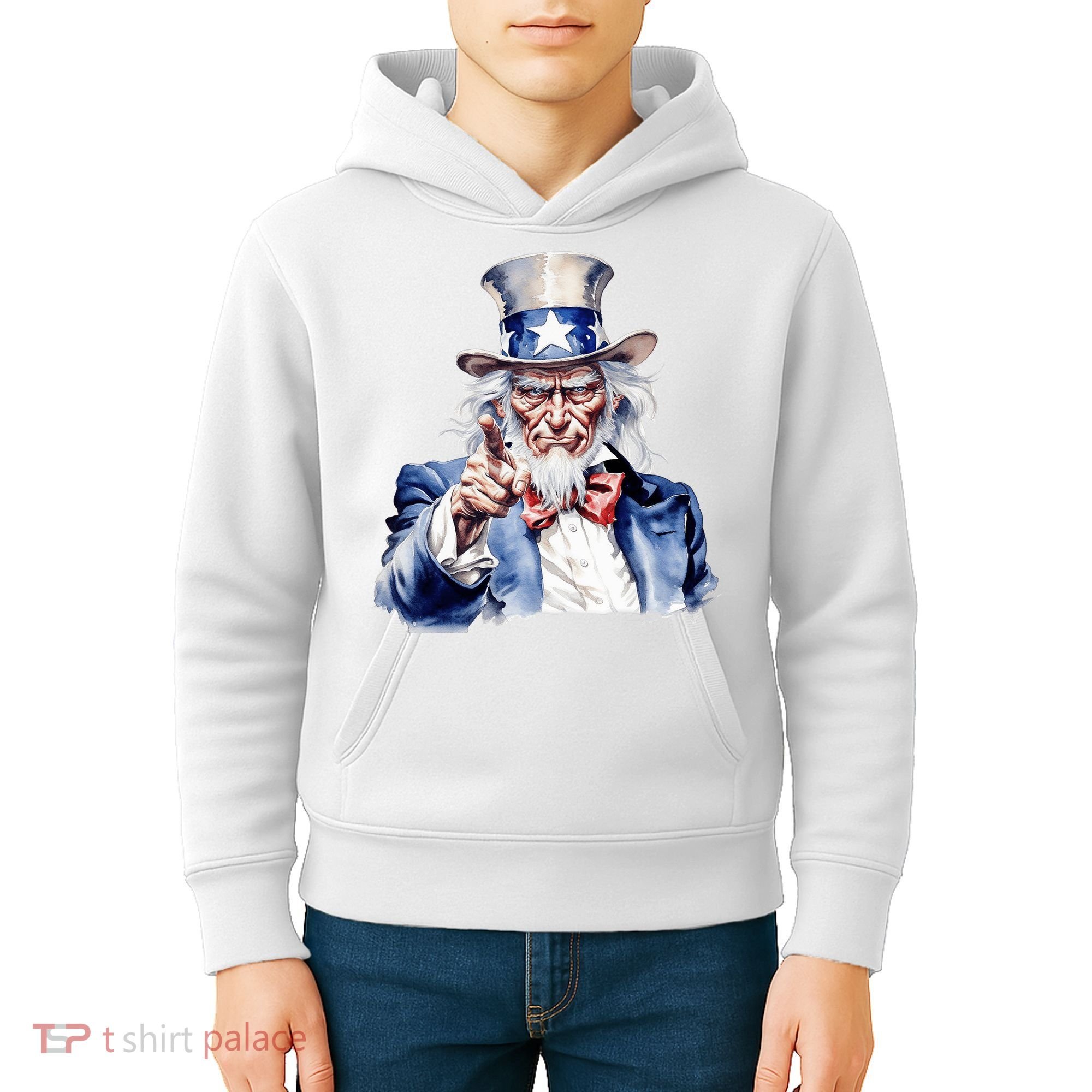 Uncle Sam I Want You | Uncle Sam Day Kids Hoodie