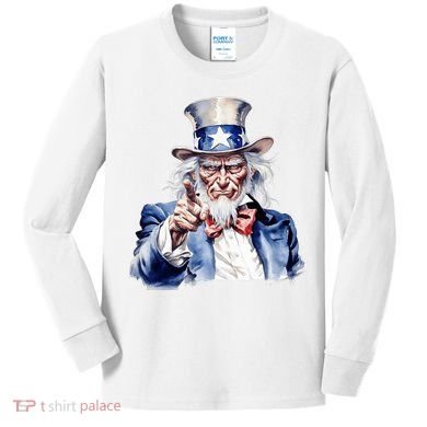 Uncle Sam I Want You | Uncle Sam Day Kids Long Sleeve Shirt