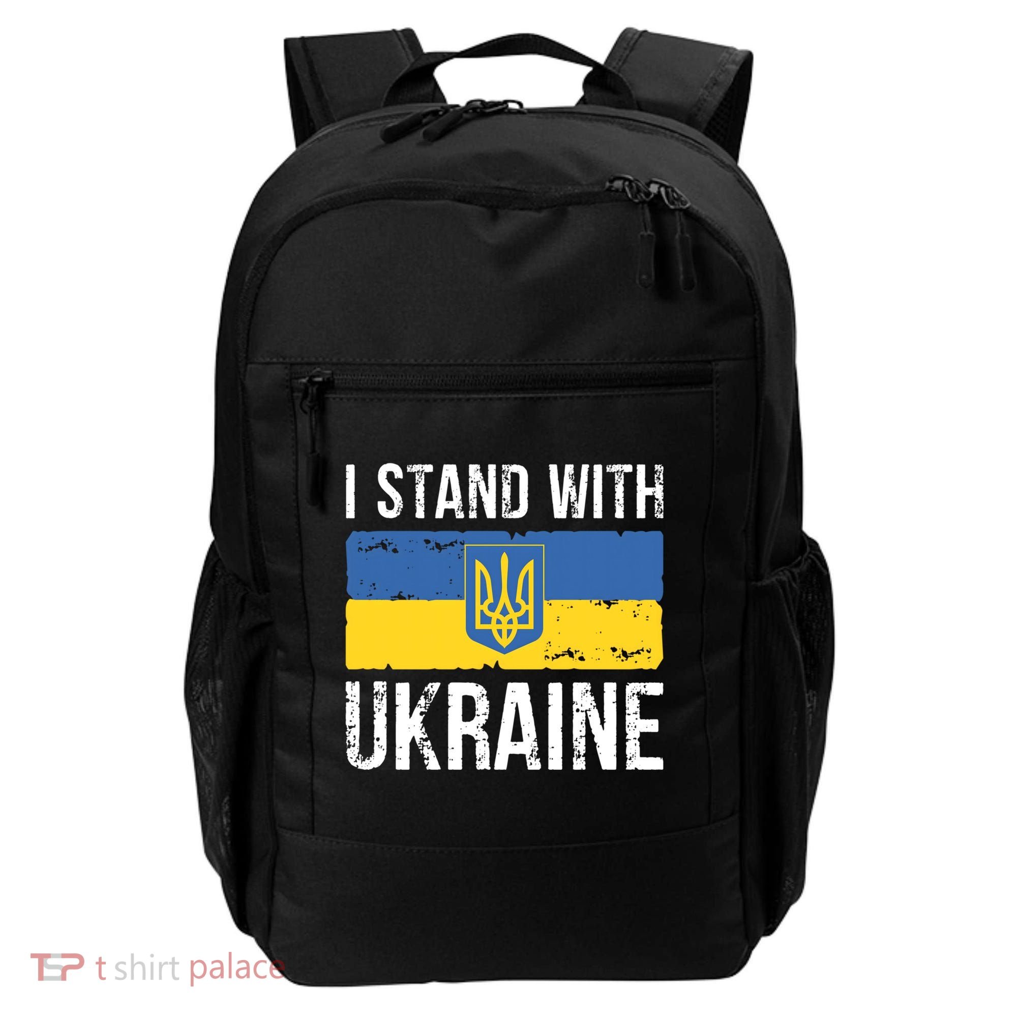 Ukrainians Support I Stand With Ukraine Flag Tees Meaningful Gift Backpack