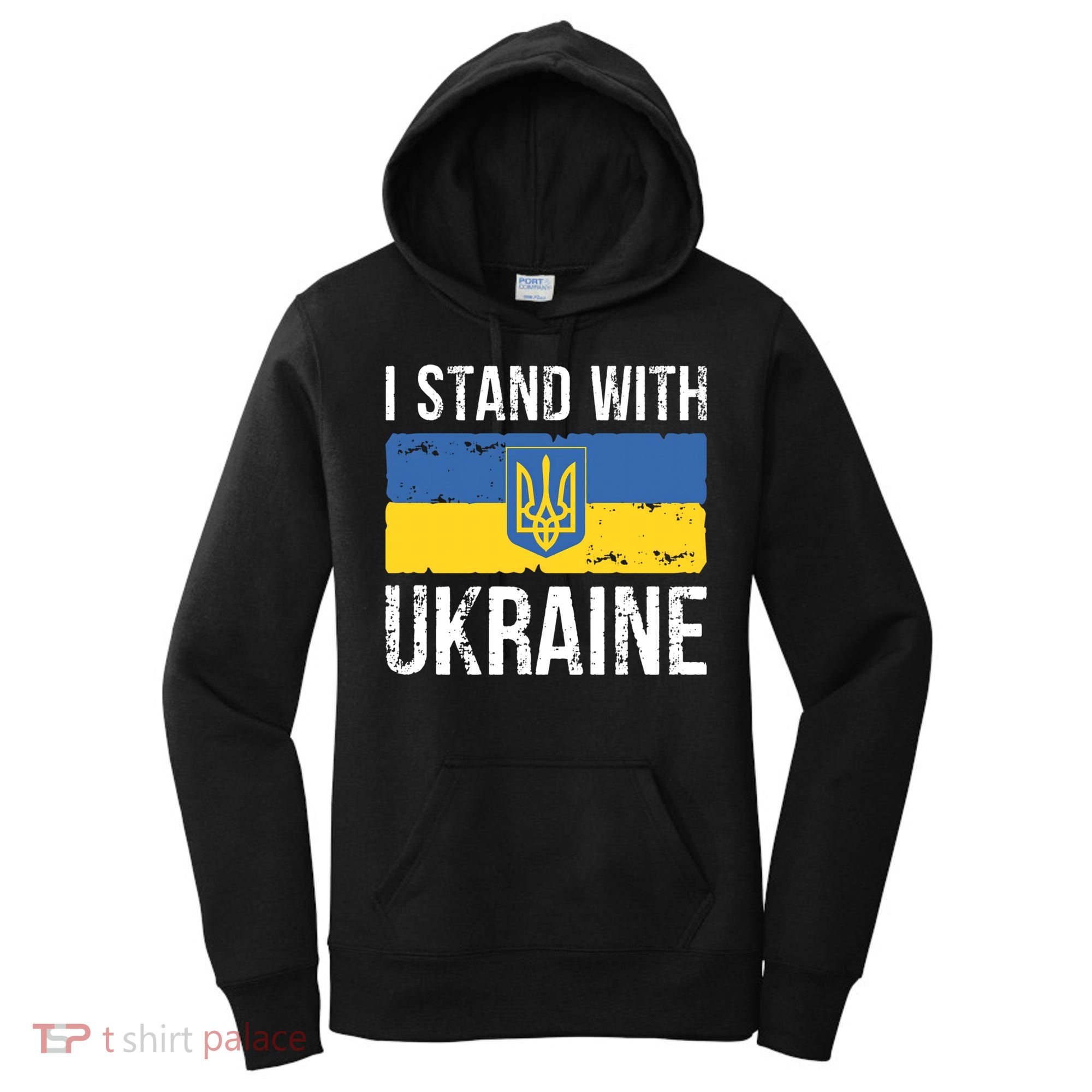Ukrainians Support I Stand With Ukraine Flag Tees Meaningful Gift Women's Hoodie