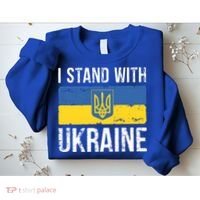 Ukrainians Support I Stand With Ukraine Flag Tees Meaningful Gift Sweatshirt thumb 2