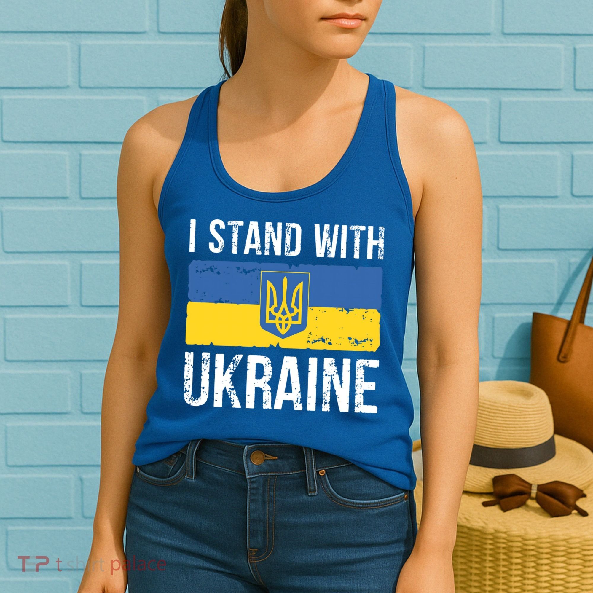Ukrainians Support I Stand With Ukraine Flag Tees Meaningful Gift Women's Tank Top