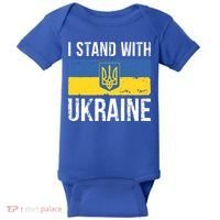 Ukrainians Support I Stand With Ukraine Flag Tees Meaningful Gift Baby Bodysuit thumb 0