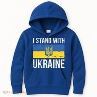 Ukrainians Support I Stand With Ukraine Flag Tees Meaningful Gift Kids Hoodie thumb 0