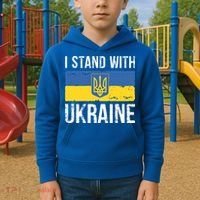 Ukrainians Support I Stand With Ukraine Flag Tees Meaningful Gift Kids Hoodie thumb 2
