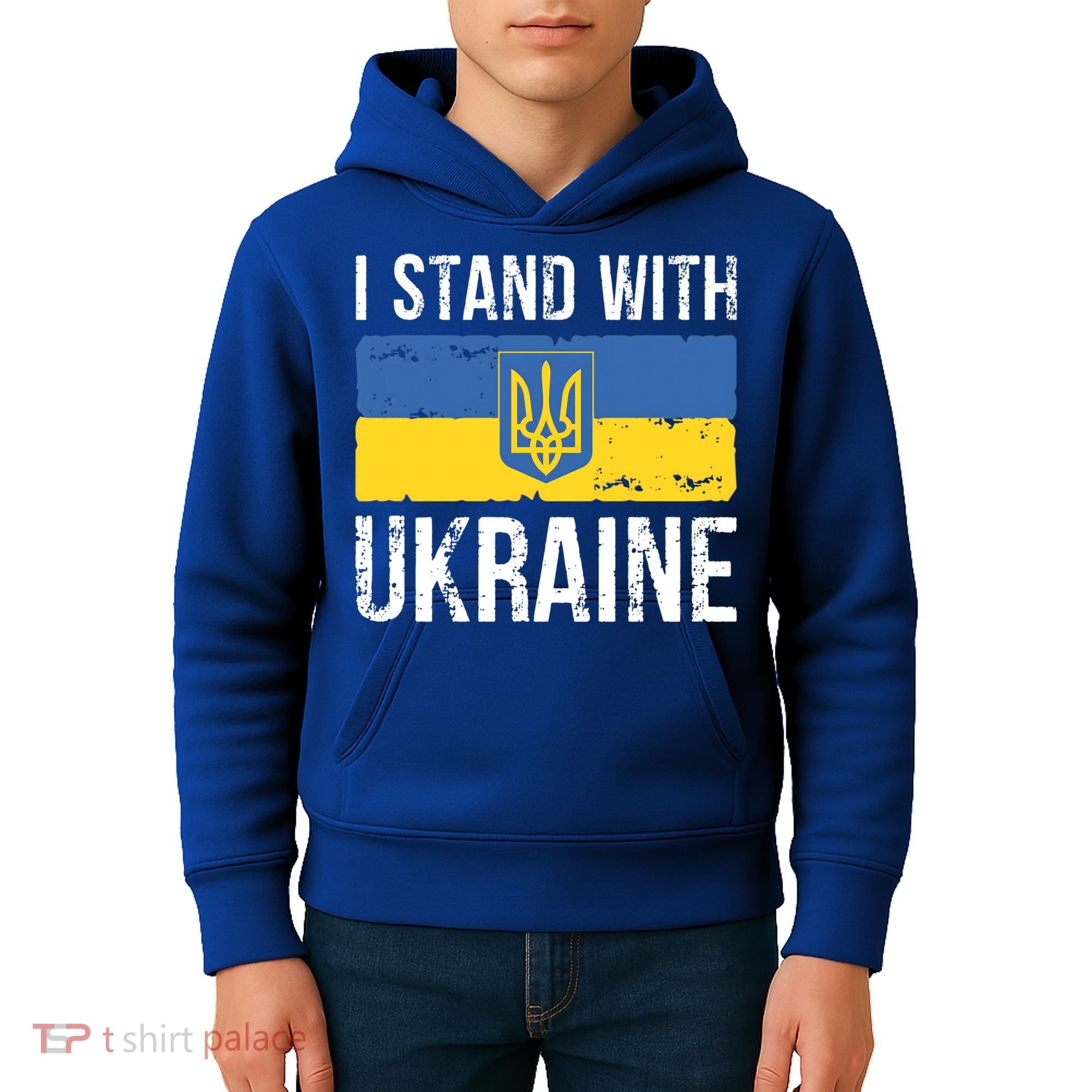Ukrainians Support I Stand With Ukraine Flag Tees Meaningful Gift Kids Hoodie
