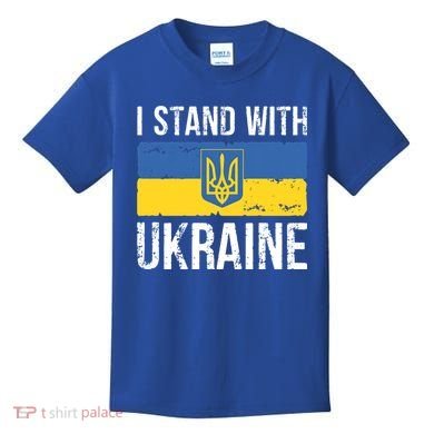 Ukrainians Support I Stand With Ukraine Flag Tees Meaningful Gift Kids T-Shirt