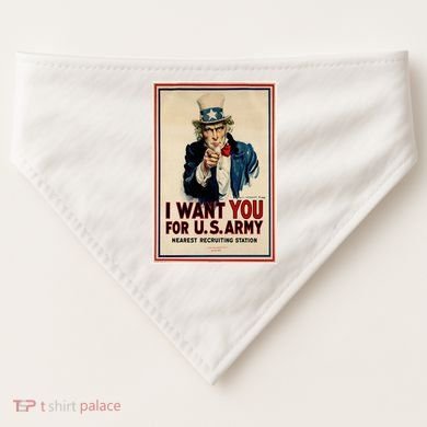Uncle Sam I Want You World War 2 USA-Made Doggie Bandana