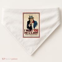 Uncle Sam I Want You World War 2 USA-Made Doggie Bandana thumb 0