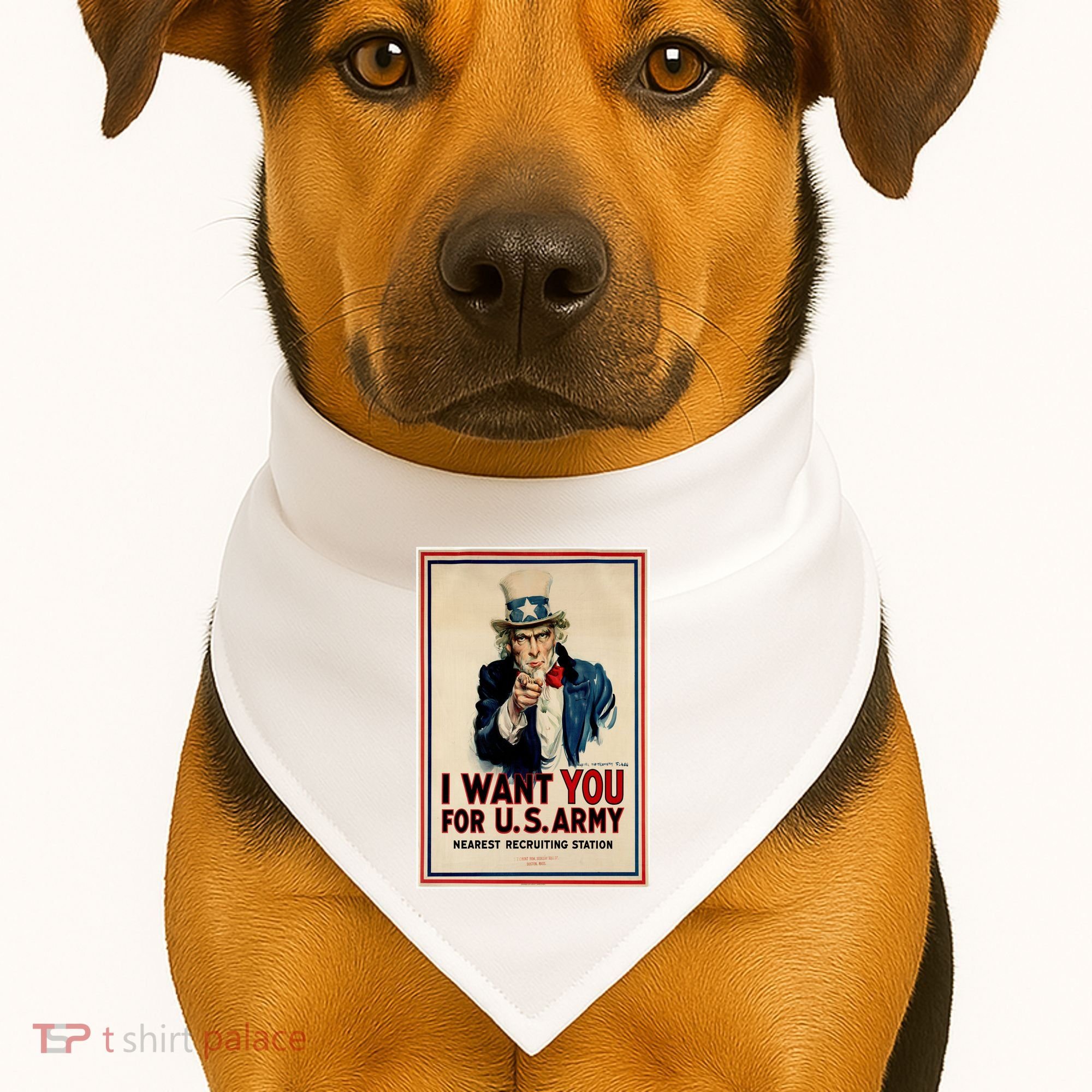 Uncle Sam I Want You World War 2 USA-Made Doggie Bandana