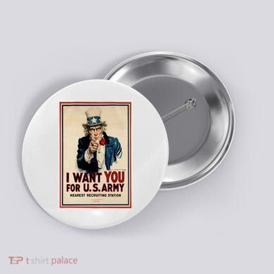 Uncle Sam I Want You World War 2 Button