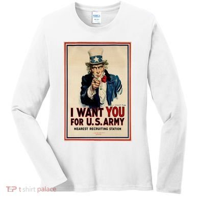 Uncle Sam I Want You World War 2 Women's Long Sleeve Shirt
