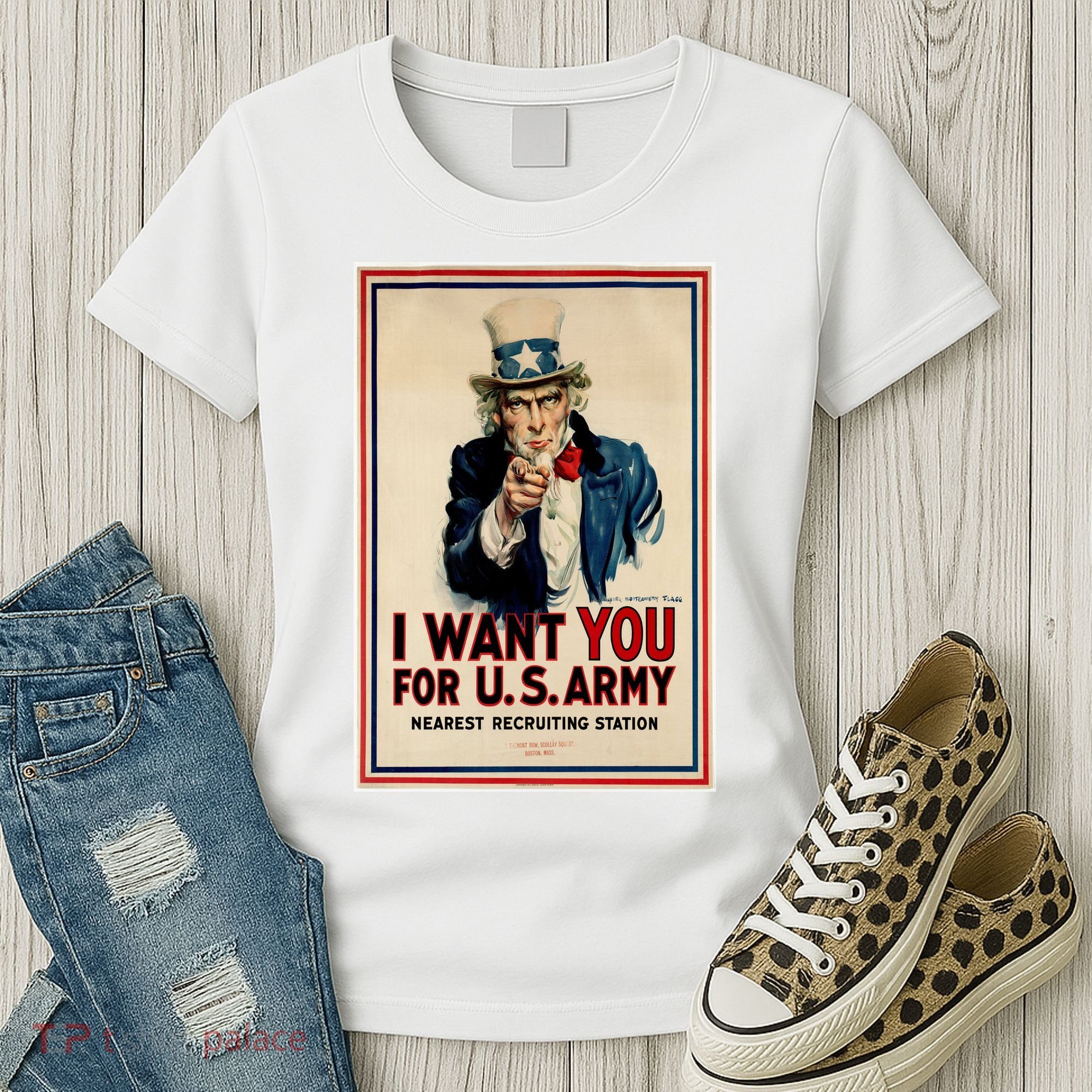 Uncle Sam I Want You World War 2 Women's T-Shirt