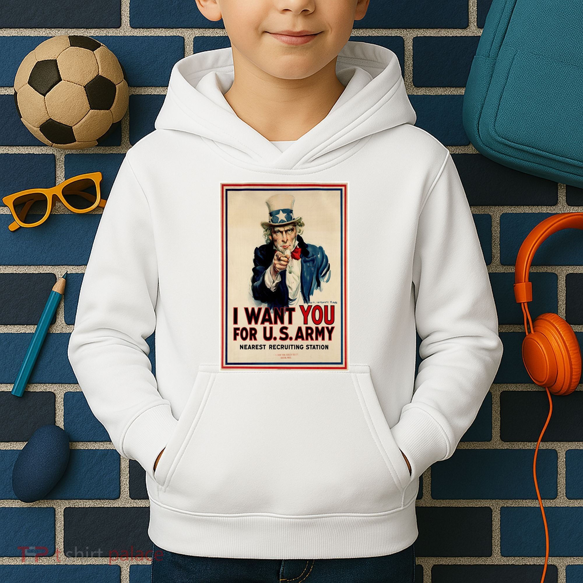 Uncle Sam I Want You World War 2 Kids Hoodie