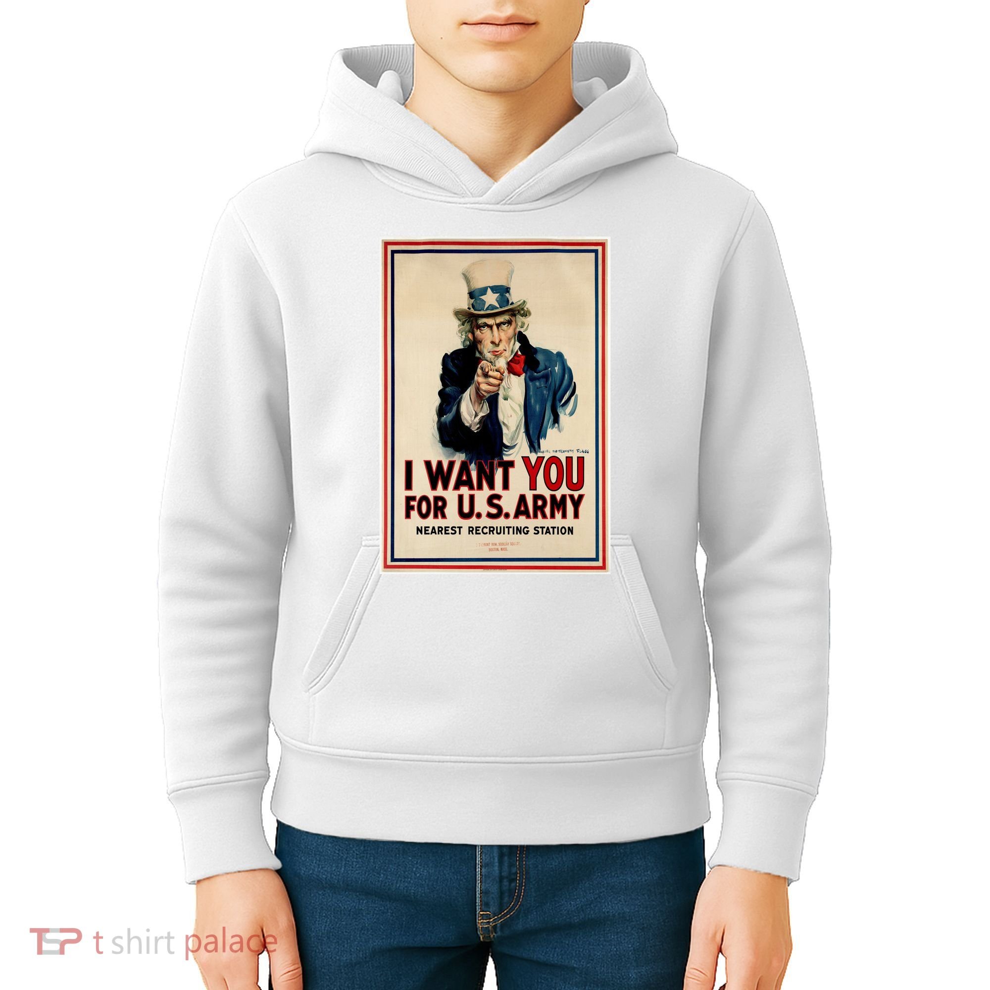 Uncle Sam I Want You World War 2 Kids Hoodie