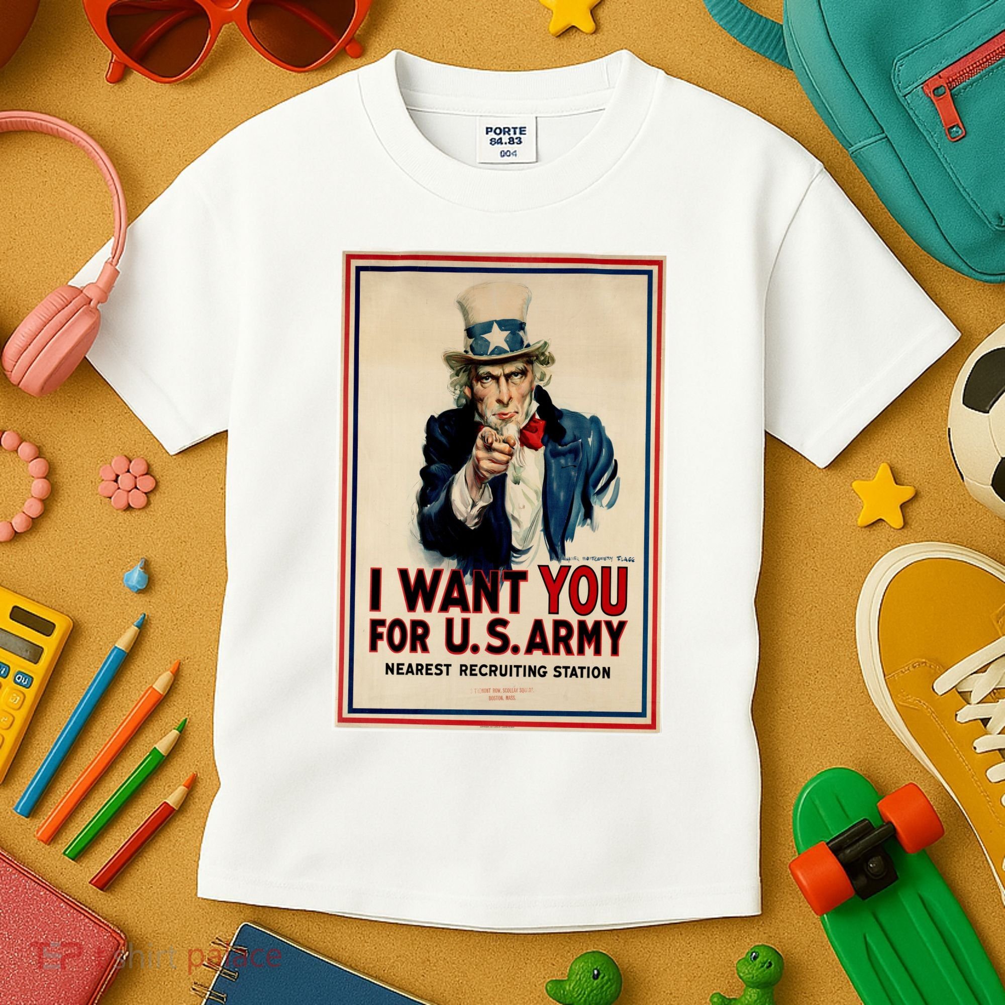 Uncle Sam I Want You World War 2 Kids T-Shirt