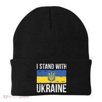 Ukrainians Support I Stand With Ukraine Flag Tees Cool Gift Beanie thumb 0
