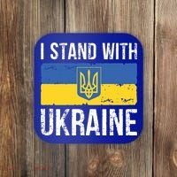 Ukrainians Support I Stand With Ukraine Flag Tees Cool Gift Coaster thumb 0