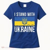 Ukrainians Support I Stand With Ukraine Flag Tees Cool Gift Women's T-Shirt thumb 0