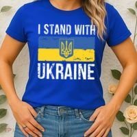 Ukrainians Support I Stand With Ukraine Flag Tees Cool Gift Women's T-Shirt thumb 2