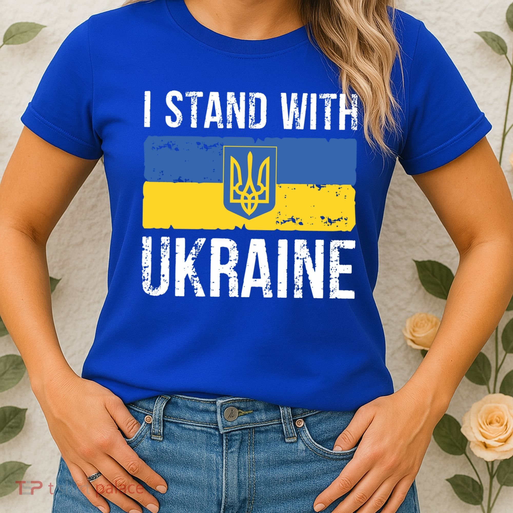 Ukrainians Support I Stand With Ukraine Flag Tees Cool Gift Women's T-Shirt