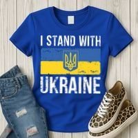 Ukrainians Support I Stand With Ukraine Flag Tees Cool Gift Women's T-Shirt thumb 3