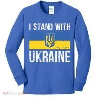 Ukrainians Support I Stand With Ukraine Flag Tees Cool Gift Kids Long Sleeve Shirt thumb 0