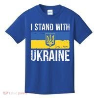 Ukrainians Support I Stand With Ukraine Flag Tees Cool Gift Kids T-Shirt thumb 0