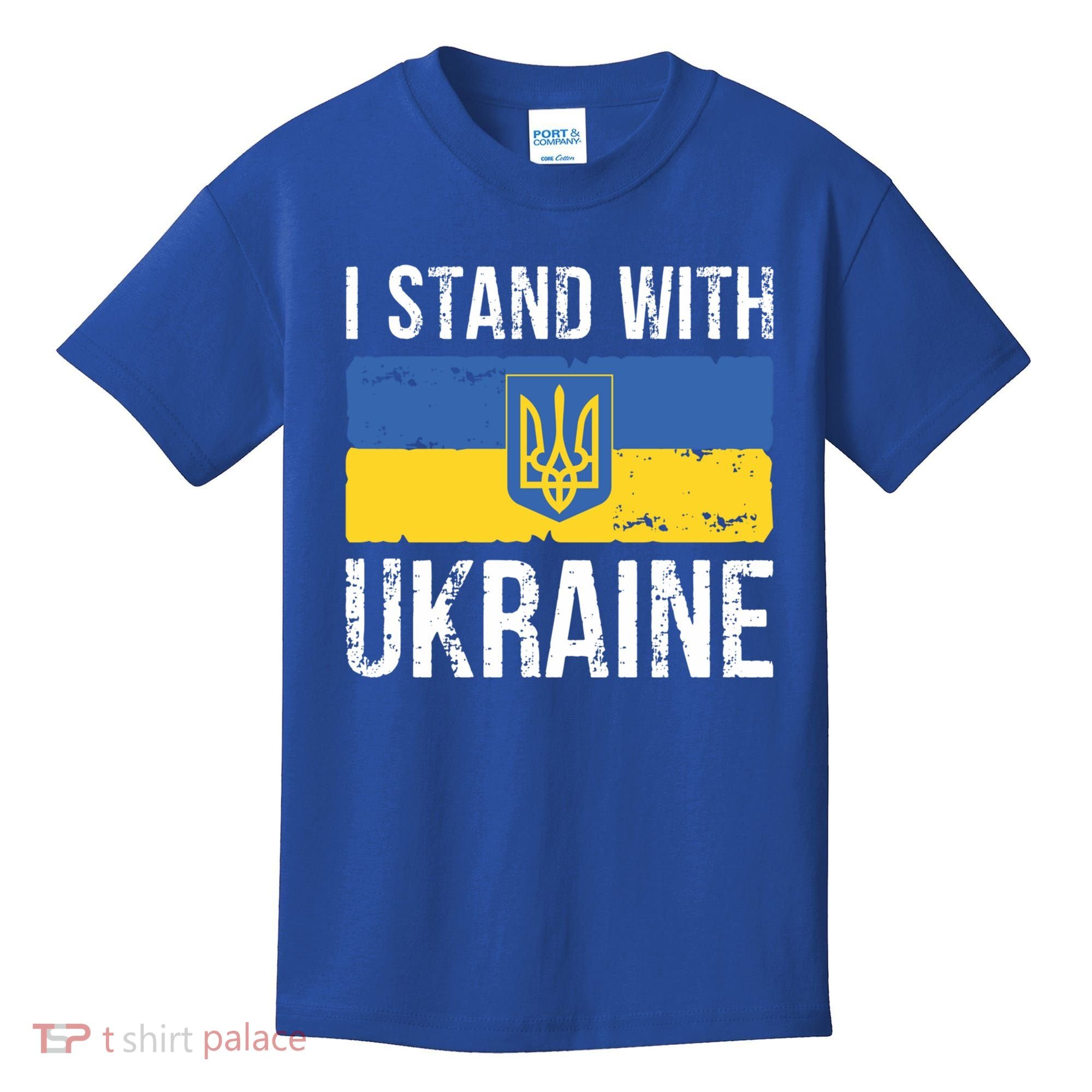 Ukrainians Support I Stand With Ukraine Flag Tees Cool Gift Kids T-Shirt