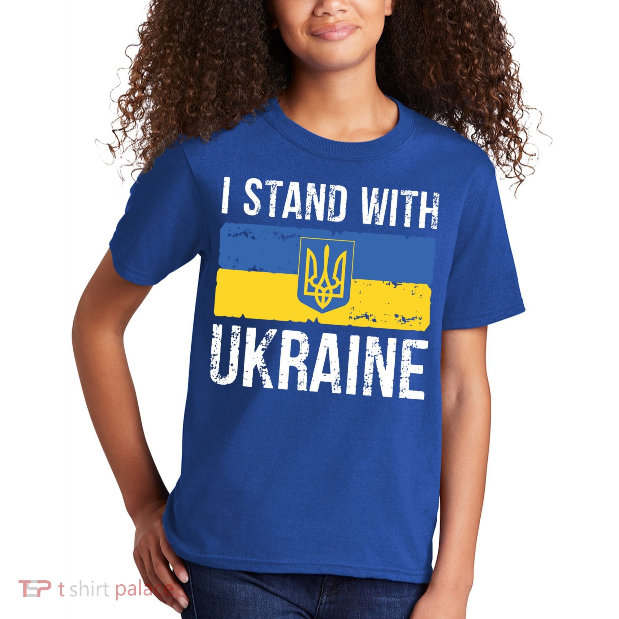 Ukrainians Support I Stand With Ukraine Flag Tees Cool Gift Kids T-Shirt
