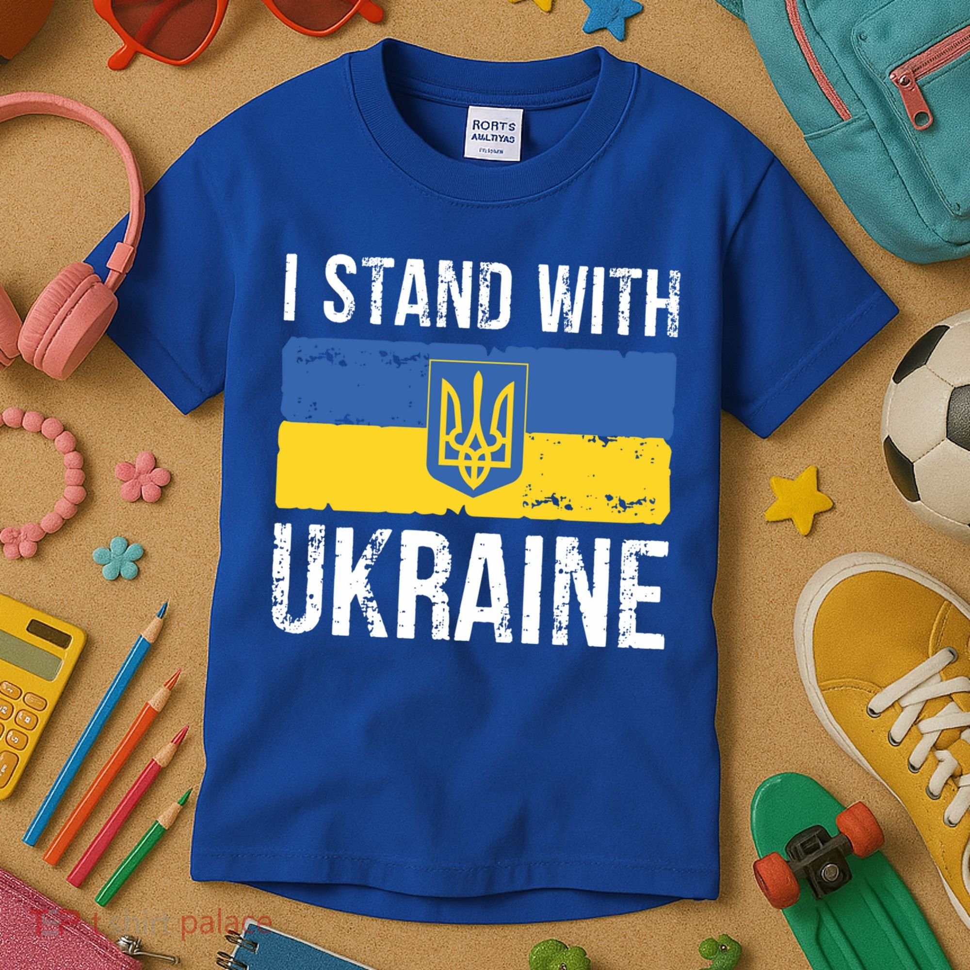 Ukrainians Support I Stand With Ukraine Flag Tees Cool Gift Kids T-Shirt