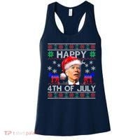 Ugly Santa Joe Biden Happy 4th Of July Christmas Women's Tank Top thumb 0