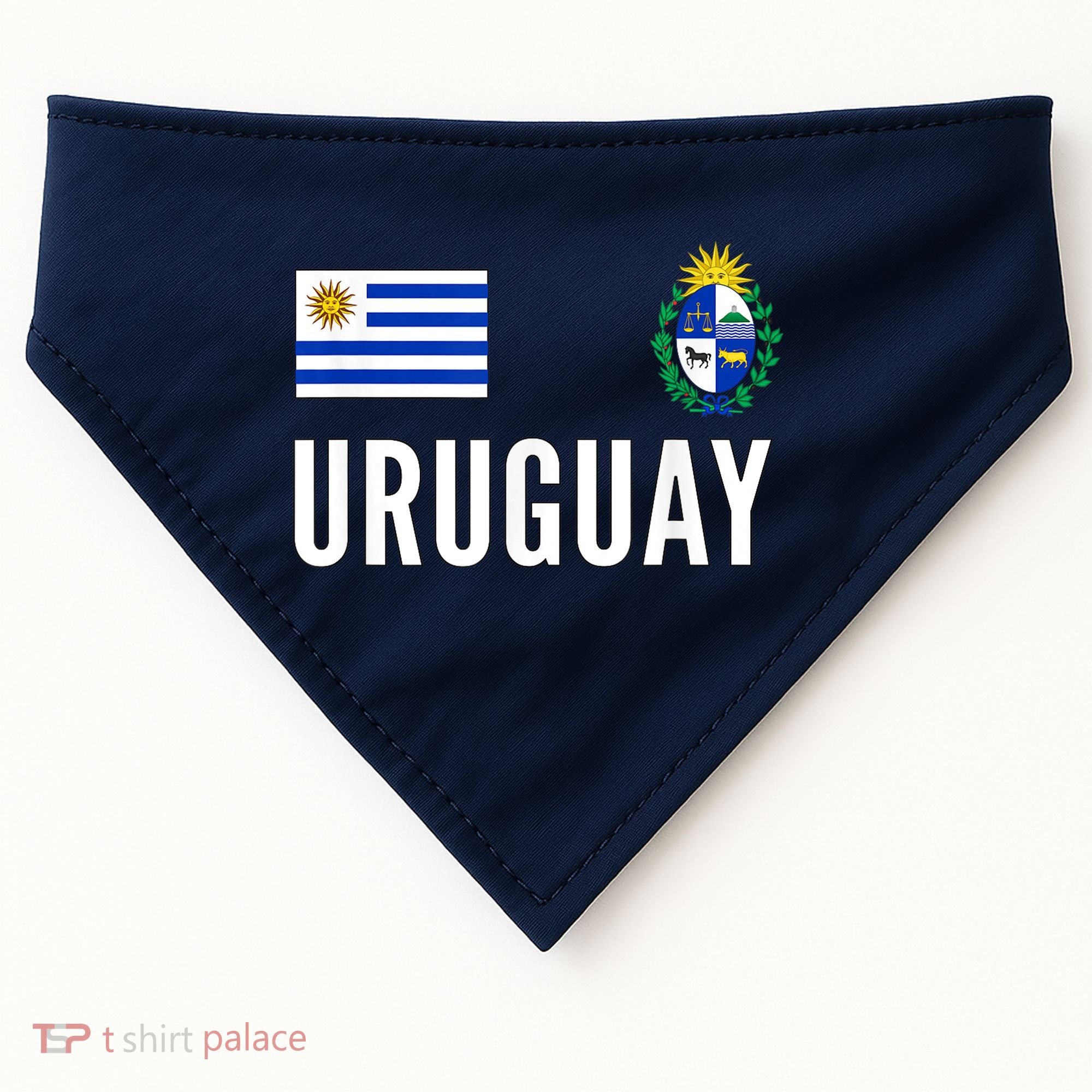 Uruguay Soccer Jersey Football Fan Support USA-Made Doggie Bandana